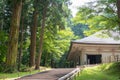Konjikido Hall at Chusonji Temple in Hiraizumi, Iwate, Japan. Chusonji Temple is part of UNESCO World Royalty Free Stock Photo