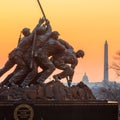 Iwo Jima Memorial Washington DC USA at sunrise Royalty Free Stock Photo