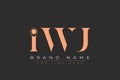IWU abstract letter logo design Royalty Free Stock Photo