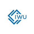 IWU letter logo design on white background. IWU creative circle letter logo concept. IWU letter design.IWU letter logo design on Royalty Free Stock Photo