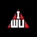 IWU triangle letter logo design with triangle shape. IWU triangle logo design monogram. IWU triangle vector logo template with red Royalty Free Stock Photo