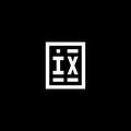 IX initial logo with square rectangular shape style Royalty Free Stock Photo
