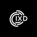 IXD letter logo design. IXD monogram initials letter logo concept. IXD letter design in black background Royalty Free Stock Photo
