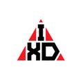 IXD triangle letter logo design with triangle shape. IXD triangle logo design monogram. IXD triangle vector logo template with red Royalty Free Stock Photo