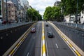 Ixelles, Brussels Capital Region, Belgium - Cars driving the Louise tunnel