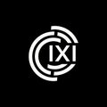 IXI letter logo design. IXI monogram initials letter logo concept. IXI letter design in black background Royalty Free Stock Photo