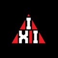 IXI triangle letter logo design with triangle shape. IXI triangle logo design monogram. IXI triangle vector logo template with red Royalty Free Stock Photo