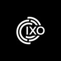 IXO letter logo design. IXO monogram initials letter logo concept. IXO letter design in black background Royalty Free Stock Photo