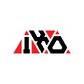 IXO triangle letter logo design with triangle shape. IXO triangle logo design monogram. IXO triangle vector logo template with red Royalty Free Stock Photo