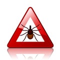 Ixodes ricinus tick road warning sign