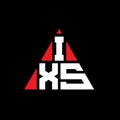 IXS triangle letter logo design with triangle shape. IXS triangle logo design monogram. IXS triangle vector logo template with red Royalty Free Stock Photo