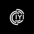 IYI letter logo design. IYI monogram initials letter logo concept. IYI letter design in black background Royalty Free Stock Photo