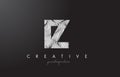 IZ I Z Letter Logo with Zebra Lines Texture Design Vector.