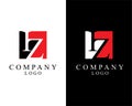 Iz, zi letters logo design template vector