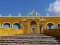 Izamal Mexico Yucatan church yellow City monastery convent Royalty Free Stock Photo