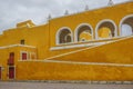 Izamal, YucatÃÂ¡n, Mexico: The exterior of the Monastery and Convent of San Antonio de Padua Royalty Free Stock Photo