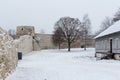 Izborsk fortress in winter