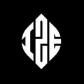 IZE circle letter logo design with circle and ellipse shape. IZE ellipse letters with typographic style. The three initials form a Royalty Free Stock Photo