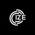 IZE letter logo design. IZE monogram initials letter logo concept. IZE letter design in black background Royalty Free Stock Photo