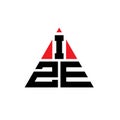 IZE triangle letter logo design with triangle shape. IZE triangle logo design monogram. IZE triangle vector logo template with red Royalty Free Stock Photo
