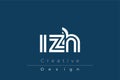 IZH Creative Unique Modern Letter Logo Design Royalty Free Stock Photo