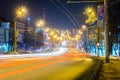 Izhevsk. Evening view of winter city streets.