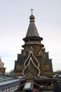 Izmailovo Kremlin in Moscow. Wooden churh