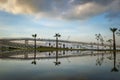 Izmir aliaga avci ramadan park reflection of bridge silhouette Royalty Free Stock Photo