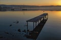 Izmir aliaga sunrise boats and pier Royalty Free Stock Photo