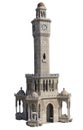 Izmir clock tower isolated background. Royalty Free Stock Photo