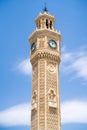 Izmir Clock Tower is a historic clock tower located at the Konak Square. Royalty Free Stock Photo
