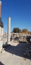 izmir ephesus ancient city, beautiful columns, standing despite earthquakes