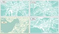 Izmir, Kahramanmarash, Izmit and Kayseri Turkey City Maps in Retro Style