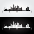 Izmir skyline and landmarks silhouette