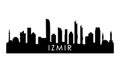 Izmir skyline silhouette.