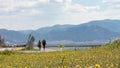 Izmir, Turkey - April, 2017: City of izmir with people walking seashore. Royalty Free Stock Photo