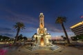 Izmir, Turkey - August 4, 2018; Konak Square and Clock Tower view at sunset Izmir, Turkey. The Izmir Clock Tower is the most