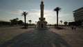 Izmir turkey clock tower timelapse peolpe afternoon