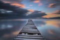 Izmir turkey cloudy day pier long exposure sunset