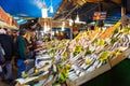 Fish markets on historical Havra Street, Kemeralti, Izmir, Turkey.