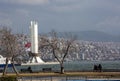 Izmir, Turkey - January 29, 2019 : Renewed Ataturk Statue in Karsiyaka Coatline of Izmir City. Ataturk is founder of modern