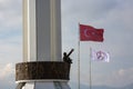 Izmir, Turkey - January 29, 2019 : Renewed Ataturk Statue in Karsiyaka Coatline of Izmir City. Ataturk is founder of modern