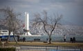 Izmir, Turkey - January 29, 2019 : Renewed Ataturk Statue in Karsiyaka Coatline of Izmir City. Ataturk is founder of modern