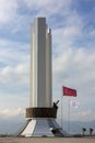 Izmir, Turkey - January 29, 2019 : Renewed Ataturk Statue in Karsiyaka Coatline of Izmir City. Ataturk is founder of modern