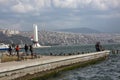 Izmir, Turkey - January 29, 2019 : Renewed Ataturk Statue in Karsiyaka Coatline of Izmir City. Ataturk is founder of modern