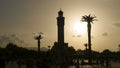 Izmir, Turkey - July 10, 2017: People on Konak Square near the historical izmir clock tower at sunset Royalty Free Stock Photo