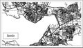 Izmir Turkey Map in Black and White Color.