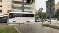 Flood in Bayrakli Izmir Turkey. Vehicles have difficulty moving on the flooded roa