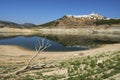 Iznajar swamp with drought due to lack of rain. Cordoba, Spain