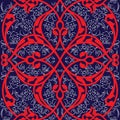 Iznik tile seamless pattern design, classical Ottoman Turkish st